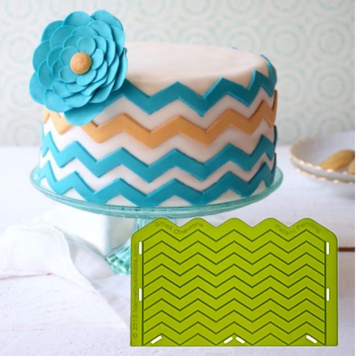 Bakewareind Zigzag Onlay Texture Mat Silicone Chocolate Fondant Mould - Bakeware India