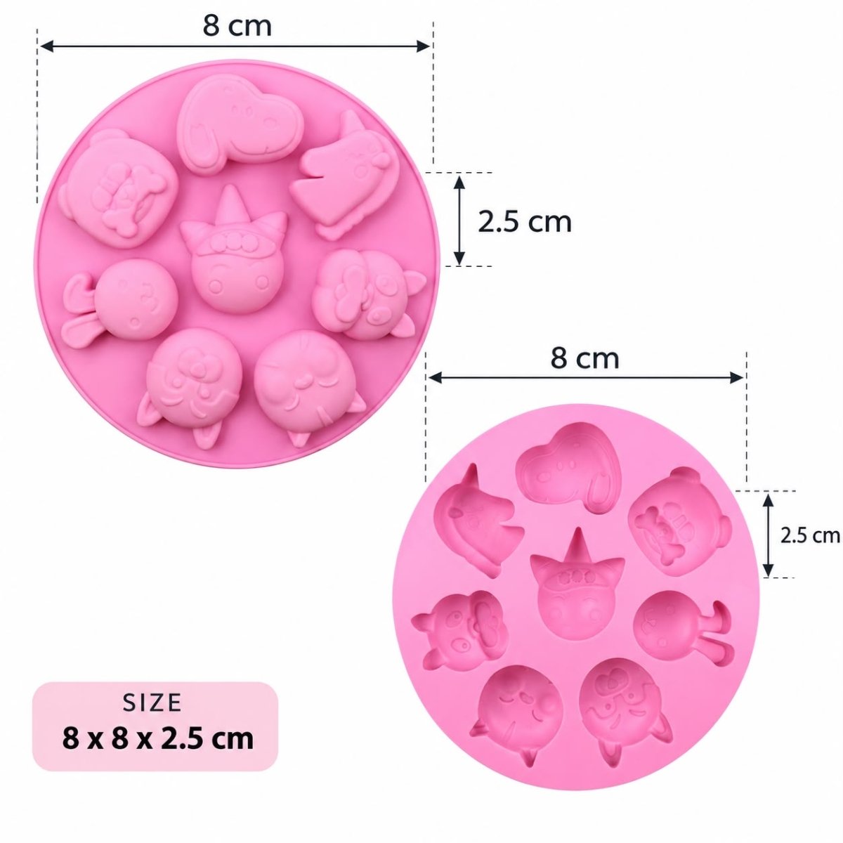 Bakewareindia 3D Animal Unicorn Cute Silicone Moulds,8cavity - Bakeware India