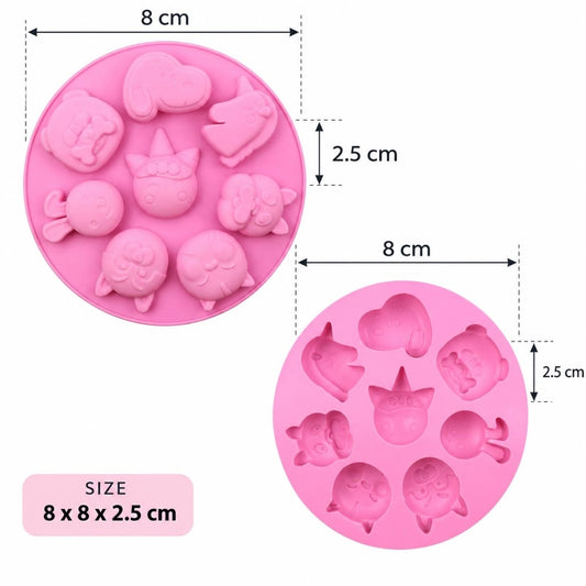 Bakewareindia 3D Animal Unicorn Cute Silicone Moulds,8cavity - Bakeware India