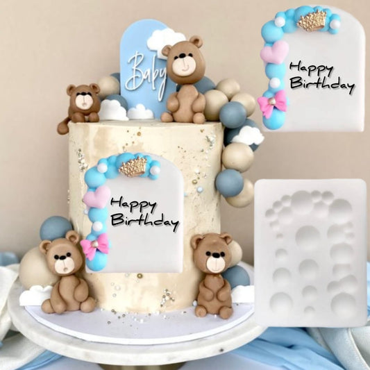 Bakewareindia Garland Round Pearl Bubble Gems Sphere Fondant Chocolate Cake Decorating Silicone Mould - Bakeware India