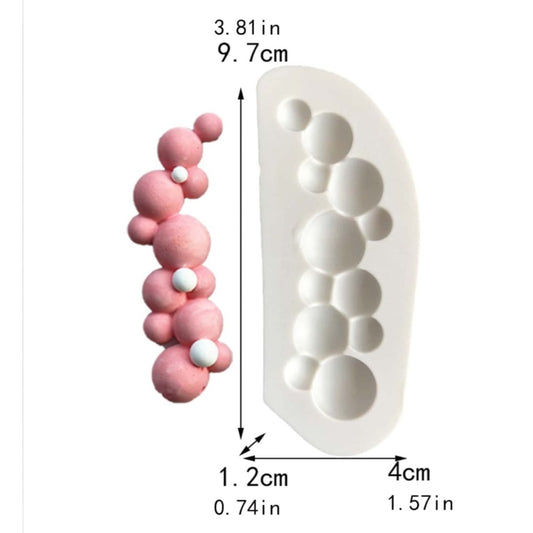 Bakewareindia Garland Round Pearl Bubble Gems Sphere Fondant Chocolate Cake Decorating Silicone Mould - Bakeware India