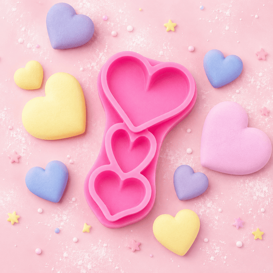 Bakewareindia Heart 3 in 1 Sizes Cake Decorating Chocolate Fondant Silicone Mould - Bakeware India