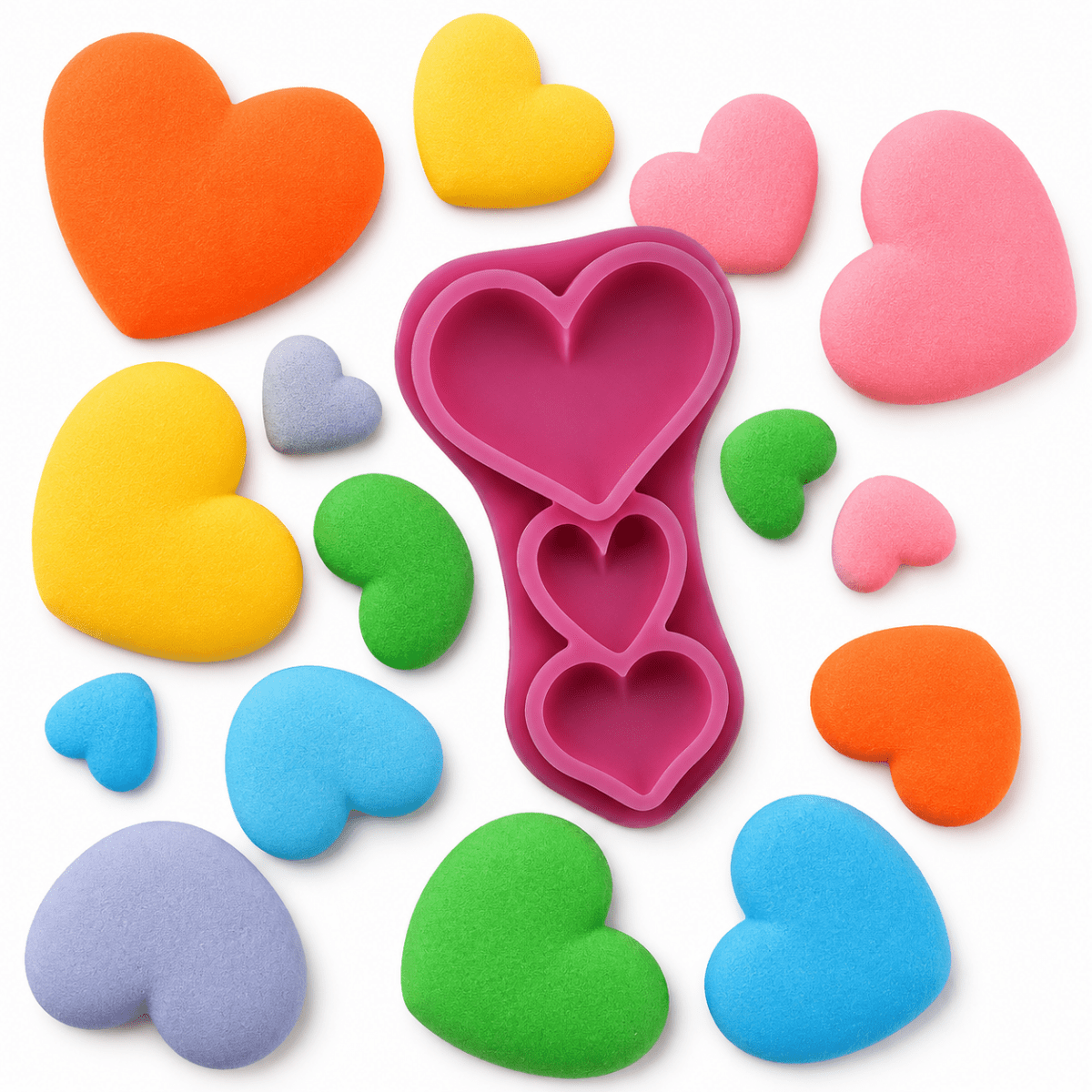 Bakewareindia Heart 3 in 1 Sizes Cake Decorating Chocolate Fondant Silicone Mould - Bakeware India