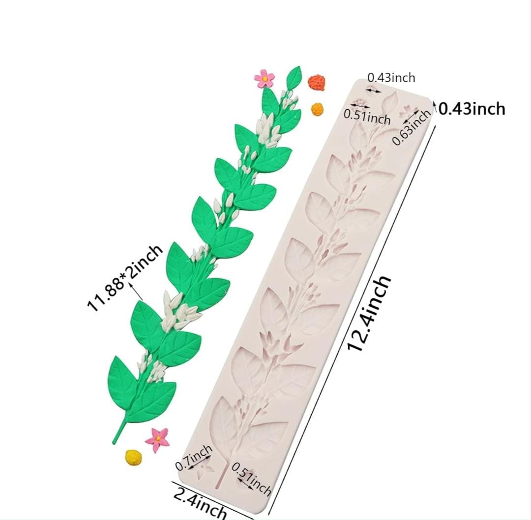 Bakewareindia Leaf Fondant Cake Silicone Mould - Bakeware India