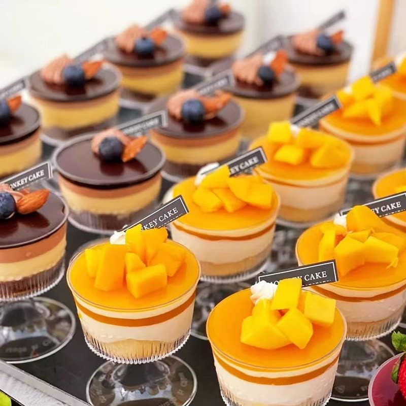 BakewareIndia Transparent Plastic Dessert Cup Mousse & Pudding,10Pcs - Bakeware India