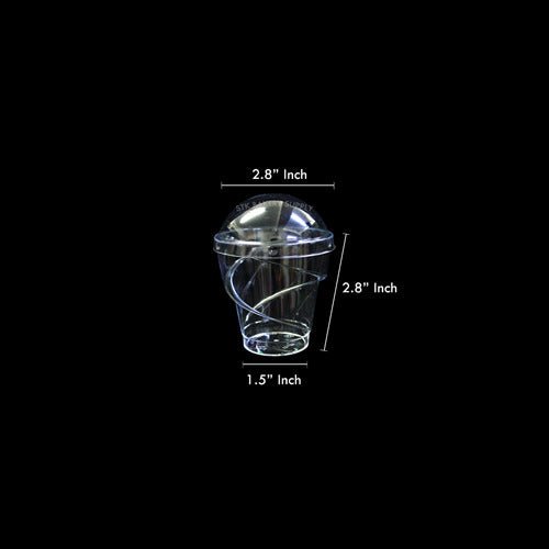 Bakewareindia Transparent Spiral Design Dessert Cup With Lid,10pcs - Bakeware India