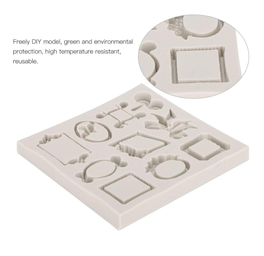 Bakewareindia Vintage Mirror frame Silicone Mould ,10 cavity - Bakeware India