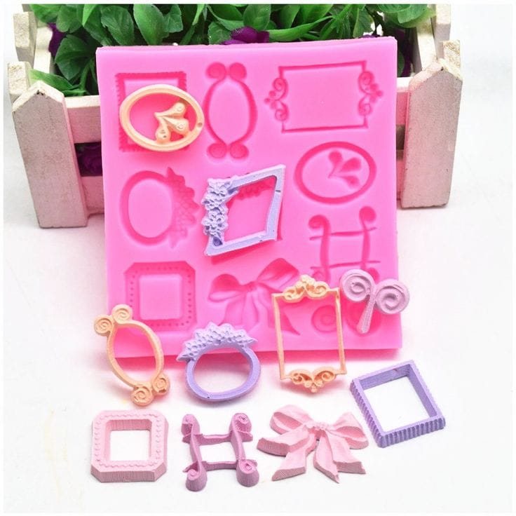 Bakewareindia Vintage Mirror frame Silicone Mould ,10 cavity - Bakeware India