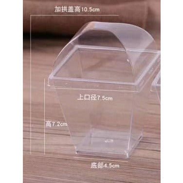 BakewareindiaTransparent Mousse Cups with Lids Dessert Cups, Pudding Cups ,Mini Parfait Cups (Pack of 10) - Bakeware India