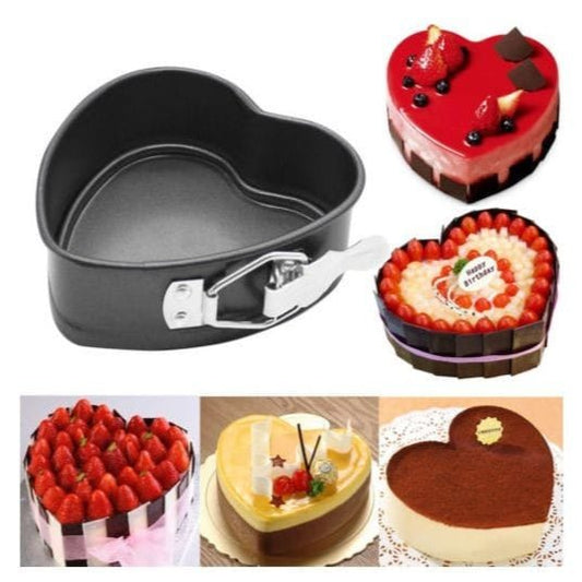 Bakwareind Heart Springfoam Cheesecake Nonstick Pan, 500gm - Bakeware India