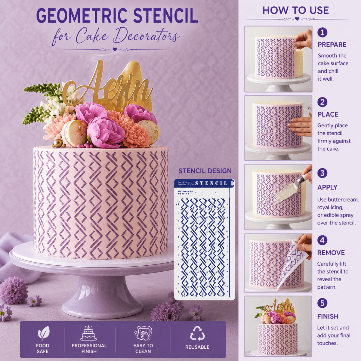 Criss Cross Cake Stencil, Ultimakes - Bakeware India