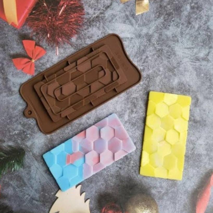 Hexagon Bar Chocolate Silicone Mould - Bakeware India