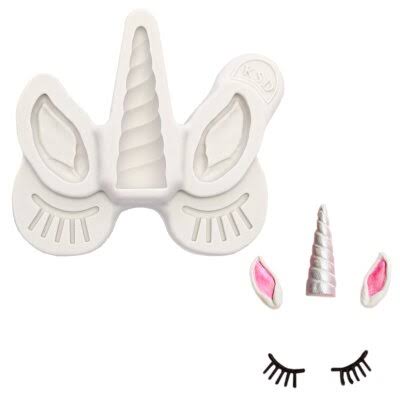 Bakewareind Unicorn Ear Lashes Horn Fondant Chocolate Silicone Mould