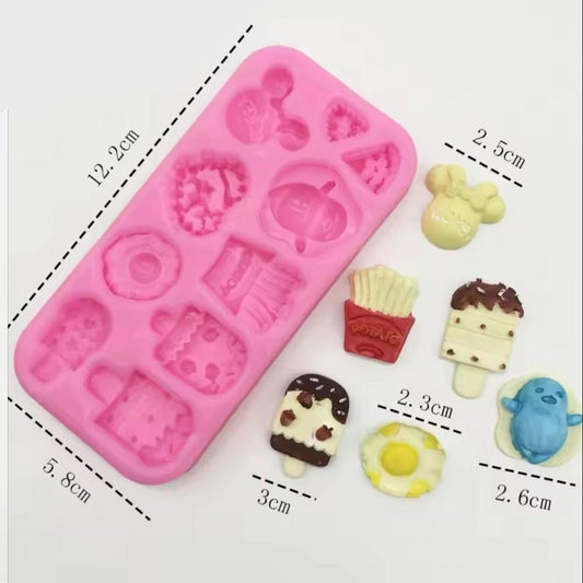 Lyba Icecream Pizza Fries Egg Cake Decorating Silicone Mould - Bakeware India