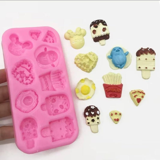 Lyba Icecream Pizza Fries Egg Cake Decorating Silicone Mould - Bakeware India