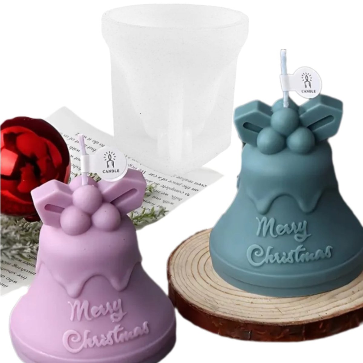 Lyba Mould 3D Bell Christmas Chocolate Candle Silicone Mould - Bakeware India
