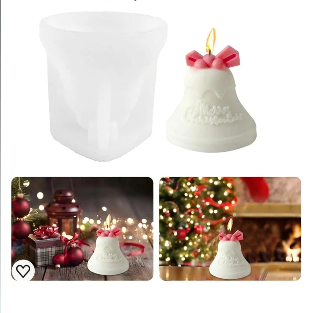 Lyba Mould 3D Bell Christmas Chocolate Candle Silicone Mould - Bakeware India