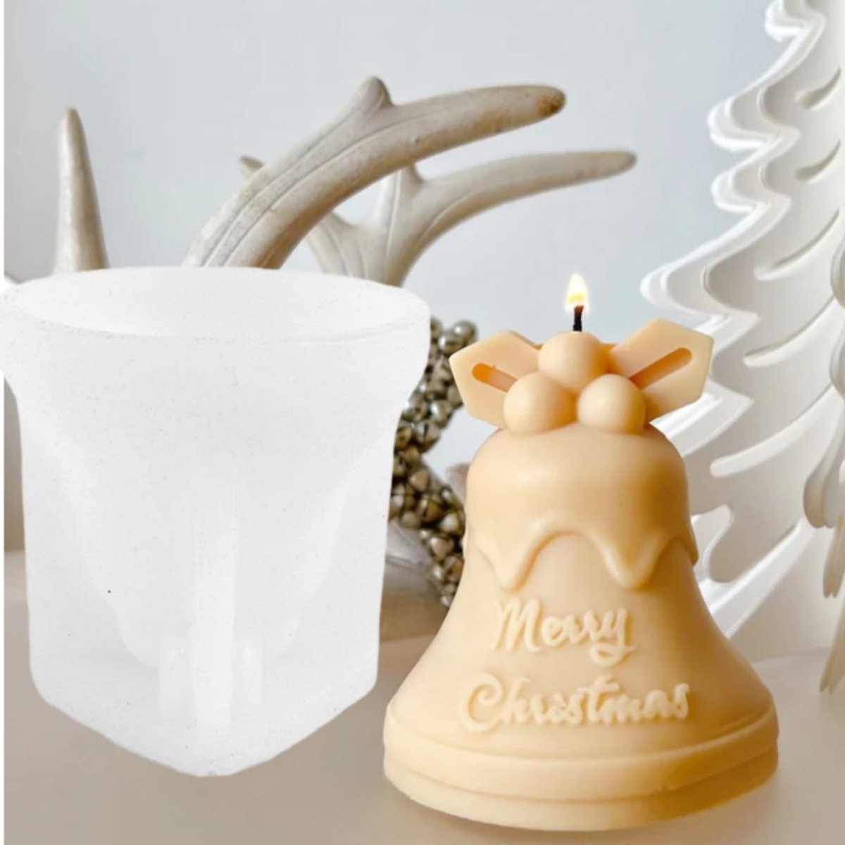 Lyba Mould 3D Bell Christmas Chocolate Candle Silicone Mould - Bakeware India
