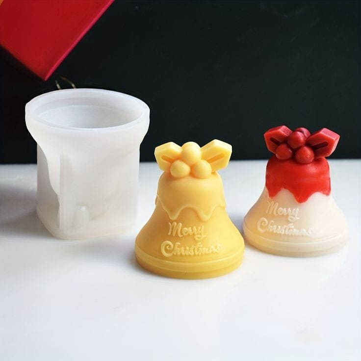 Lyba Mould 3D Bell Christmas Chocolate Candle Silicone Mould - Bakeware India