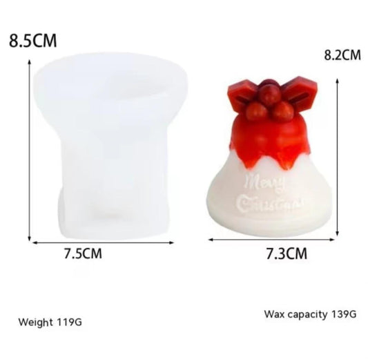 Lyba Mould 3D Bell Christmas Chocolate Candle Silicone Mould - Bakeware India