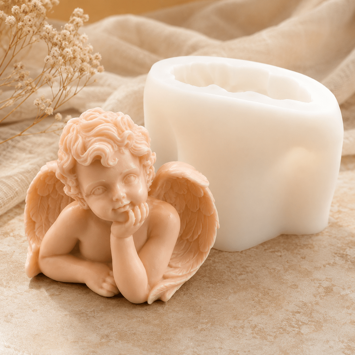 Lyba Mould 3D Cute Angel Baby Fondant Chocolate Candle Silicone Mould - Bakeware India