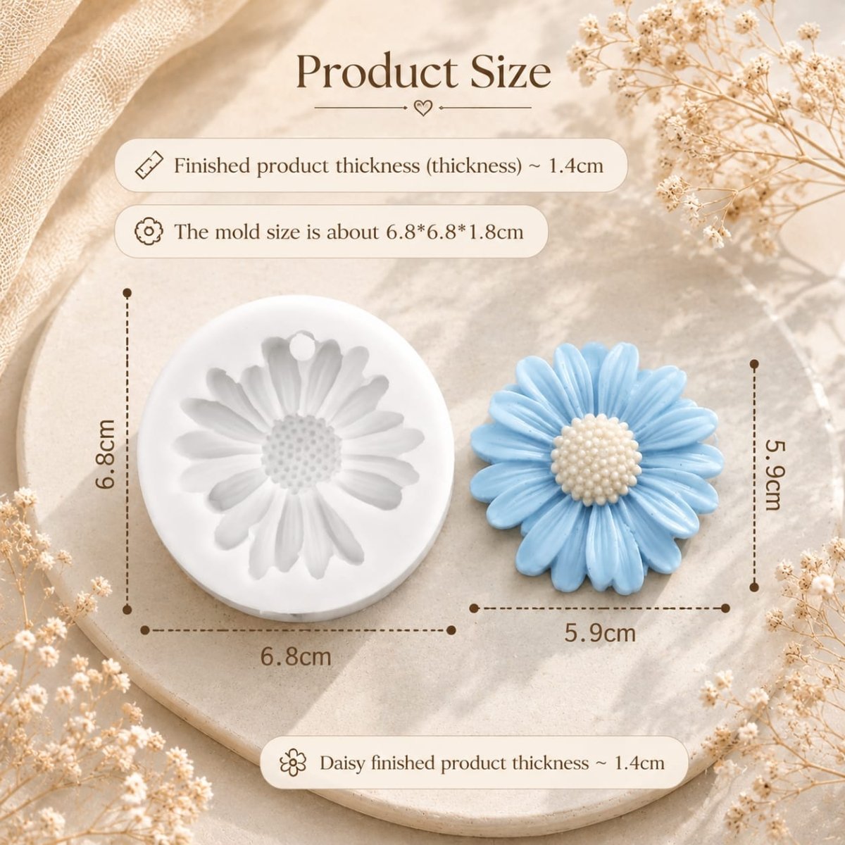 Lyba Mould 3D Daisy Sunflower Silicone Mould - Bakeware India