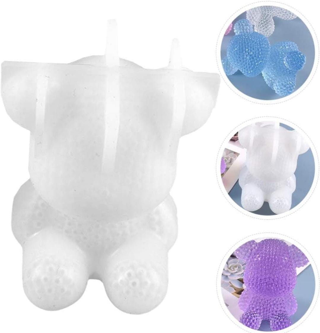 Lyba Mould 3D Diamond Teddy Bear Fondant Candle Resin Silicone Mould - Bakeware India