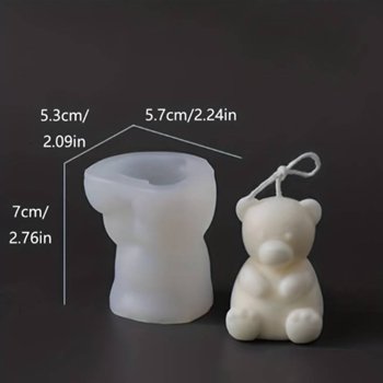 Lyba Mould 3D Fat Teddy Bear Candle Silicone Mould - Bakeware India