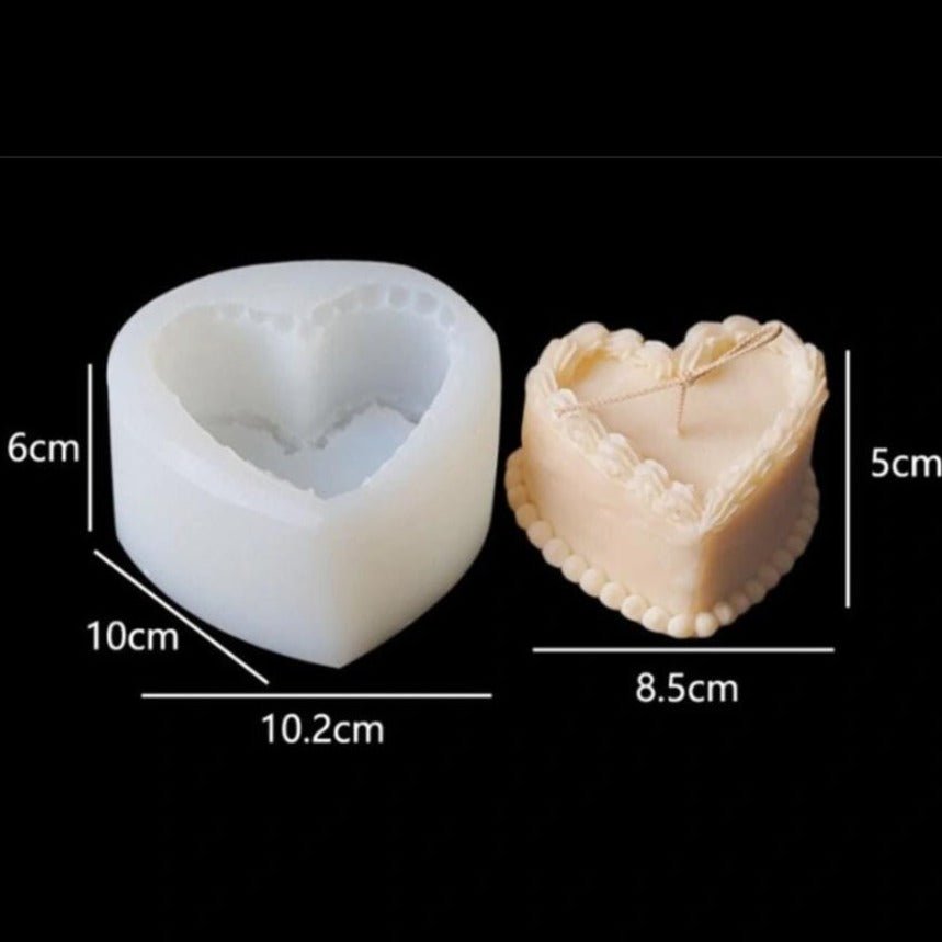 Lyba Mould 3D Heart Cake Candle Silicone Mould - Bakeware India