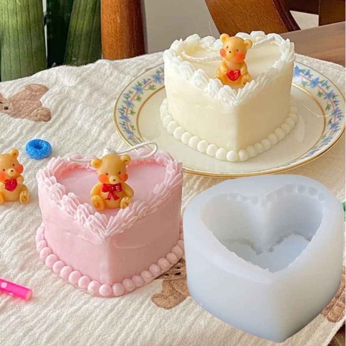 Lyba Mould 3D Heart Cake Candle Silicone Mould - Preorder 25th Feb Dispatch - Bakeware India