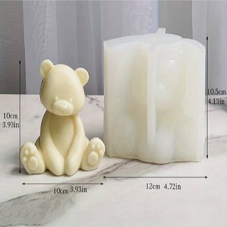 Lyba Mould 3D Large Sitting Teddy Bear Candle Silicone Mould - Bakeware India