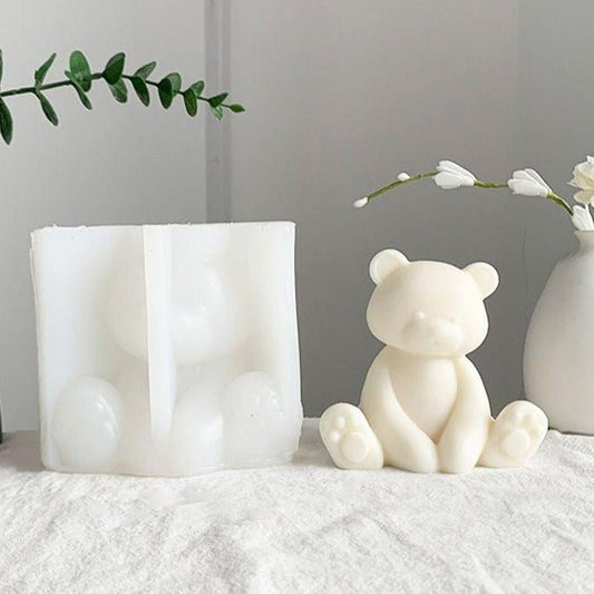 Lyba Mould 3D Large Sitting Teddy Bear Candle Silicone Mould - Bakeware India