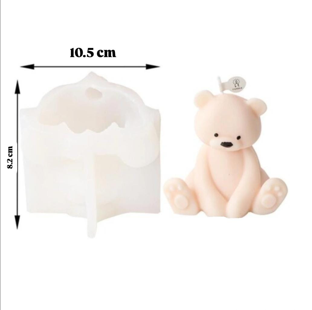 Lyba Mould 3D Large Sitting Teddy Bear Candle Silicone Mould - Bakeware India