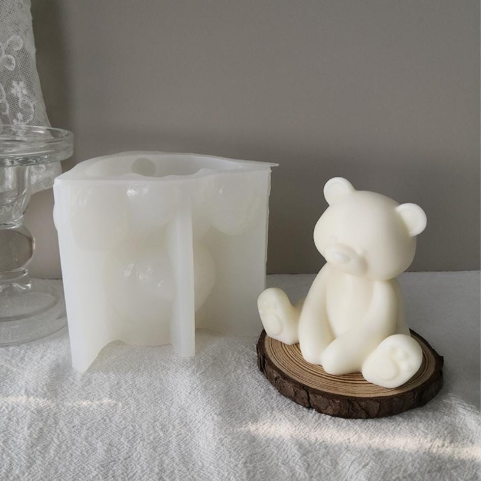 Lyba Mould 3D Large Sitting Teddy Bear Candle Silicone Mould - Bakeware India