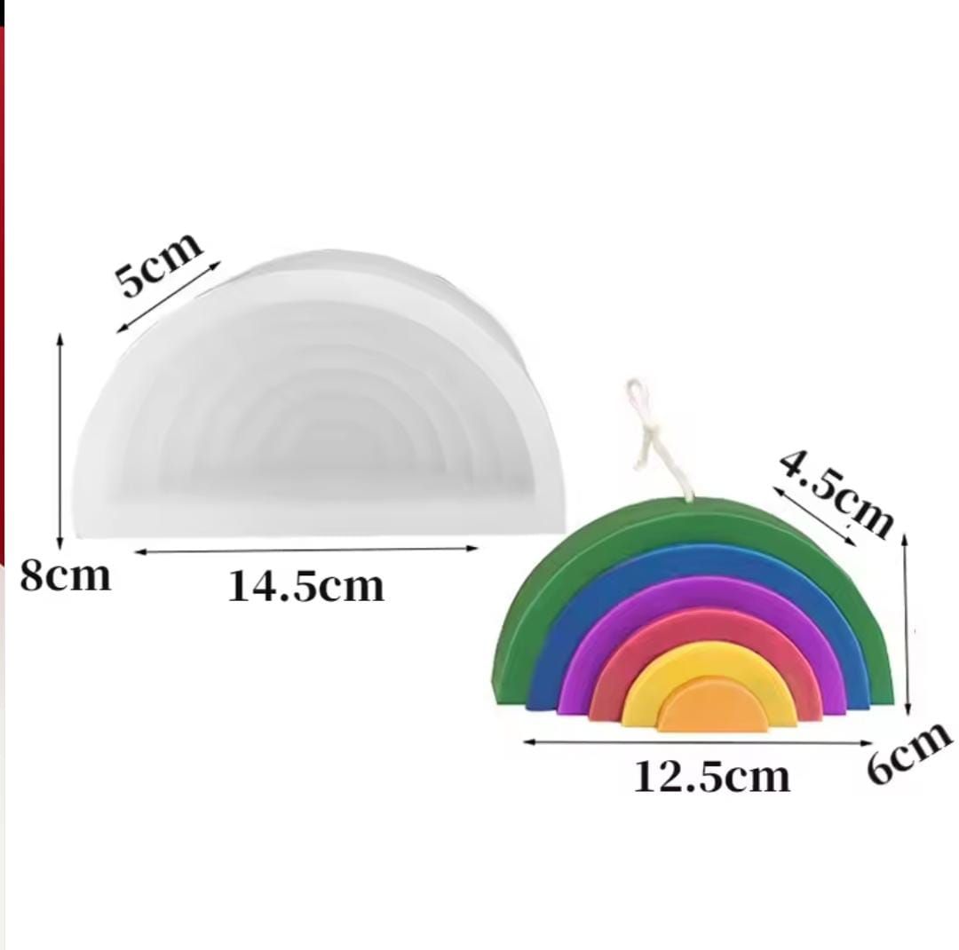 Lyba Mould 3D Rainbow Candle Resin silicone Mould - Bakeware India