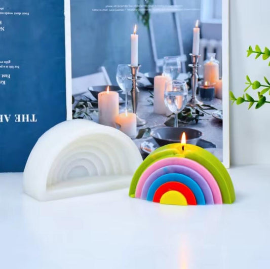 Lyba Mould 3D Rainbow Candle Resin silicone Mould - Bakeware India