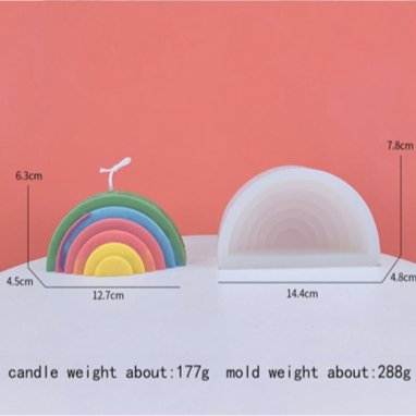 Lyba Mould 3D Rainbow Candle Resin silicone Mould - Bakeware India