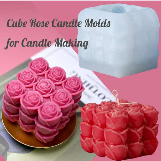 Lyba Mould 3D Rose Cube Candle Silicone Mould - Bakeware India