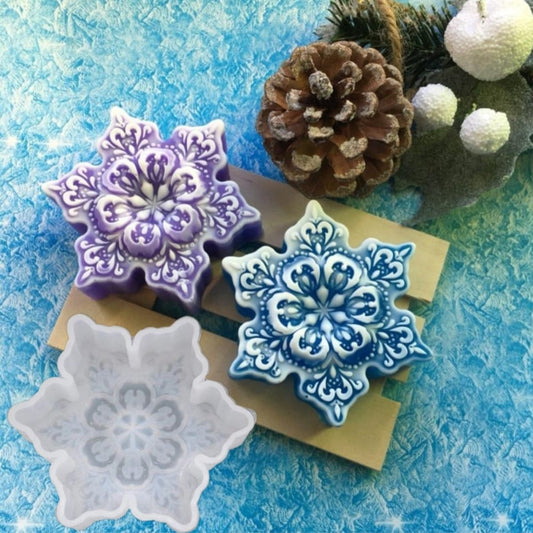 Lyba Mould 3D Snowflake Silicone Candle Cake Mould - Bakeware India