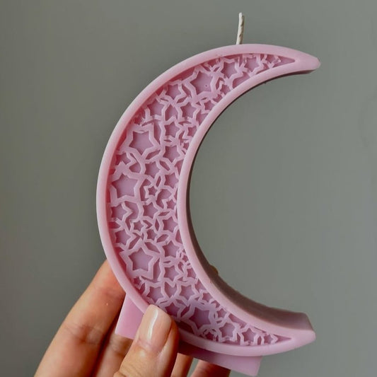 Lyba Mould 3D Star Ramadan Eid Design Moon Candle Silicone Mould - Bakeware India
