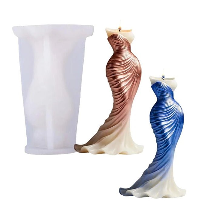 Lyba Mould 3D Wedding Bride Mermaid Dress Fondant Chocolate Candle Silicone Mould - Bakeware India