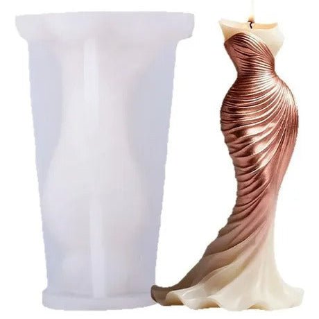 Lyba Mould 3D Wedding Bride Mermaid Dress Fondant Chocolate Candle Silicone Mould - Bakeware India