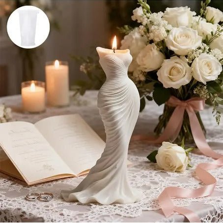 Lyba Mould 3D Wedding Bride Mermaid Dress Fondant Chocolate Candle Silicone Mould - Bakeware India
