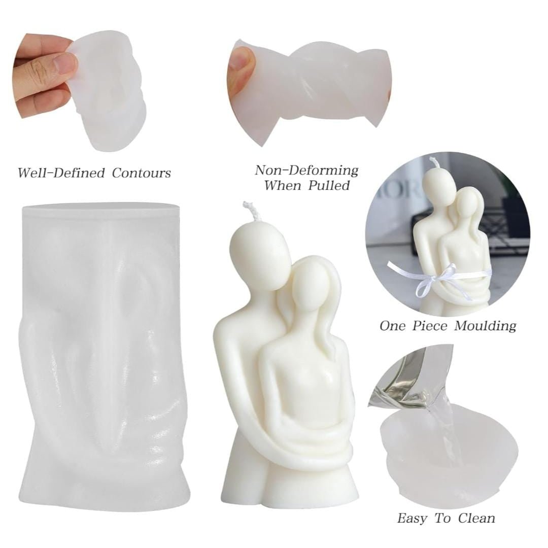 Lyba Mould Hugging Couple Body Candle Silicone Mould - Bakeware India