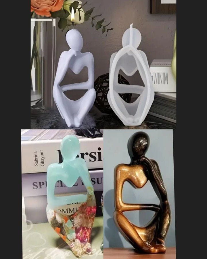 Lyba Mould Human Body Abstract Sculpture Resin Candle Silicone Mould - Bakeware India