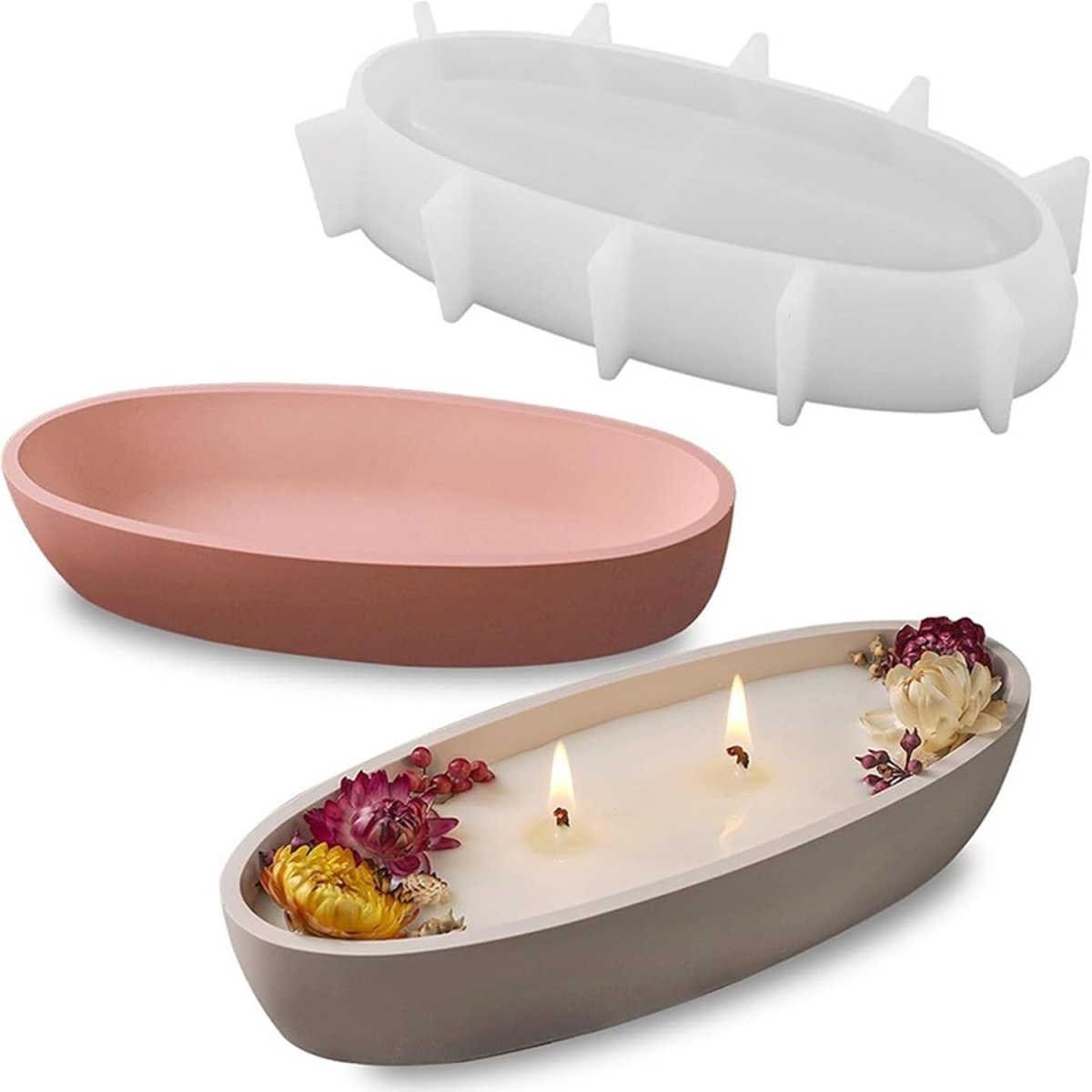 Lyba Mould Oval Boat Jar Resin Candle Silicone Mould - Bakeware India