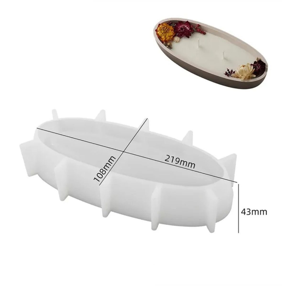 Lyba Mould Oval Boat Jar Resin Candle Silicone Mould - Bakeware India