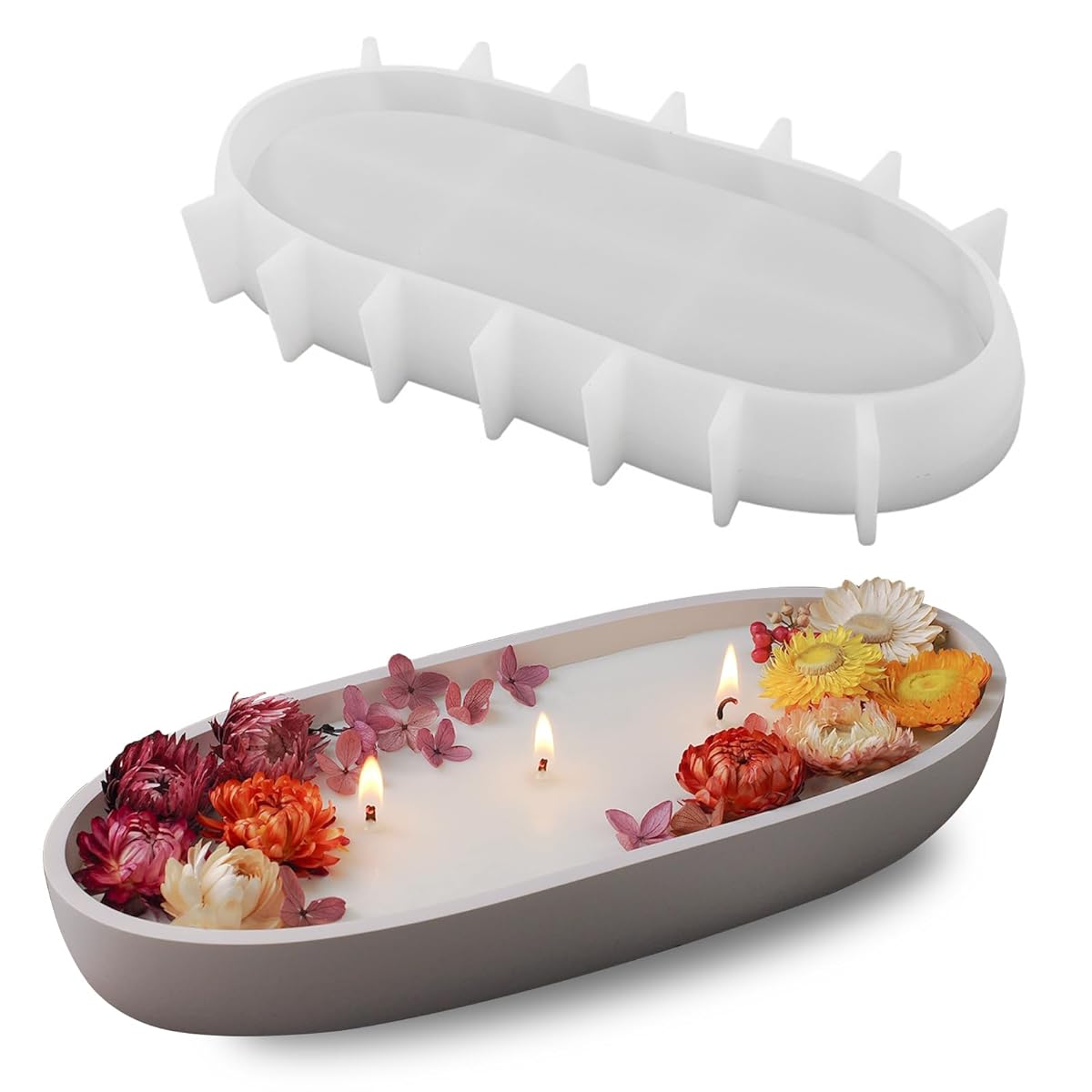 Lyba Mould Oval Boat Jar Resin Candle Silicone Mould - Bakeware India