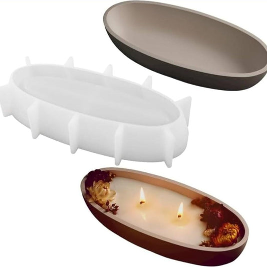 Lyba Mould Oval Boat Jar Resin Candle Silicone Mould - Bakeware India