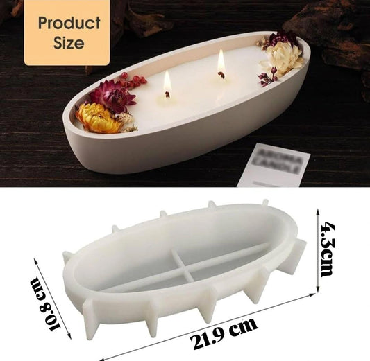 Lyba Mould Oval Boat Jar Resin Candle Silicone Mould - Bakeware India